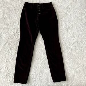Universal Thread High Rise Skinny Plum Purple Corduroy Button Fly 4